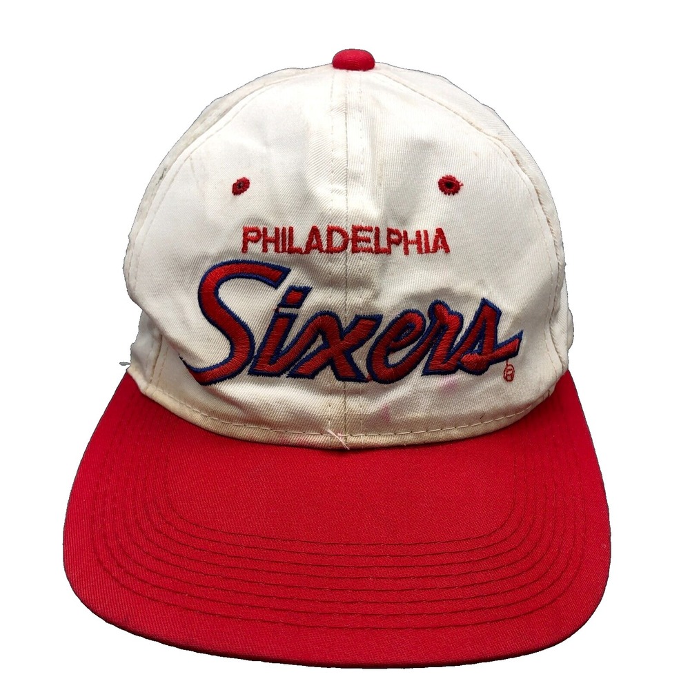 Vintage Philadelphia 76ers Hat Cap Snap Back Sports Specialties Script‎ White *